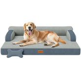 CWAWZ XL cama para perro ortopédica con espuma ofrece soporte estable para noches tranquilas
