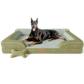 CWAWZ cama para perros XL en terciopelo holandes verde oscuro, confort suave para perros grandes