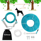 Cwlovys cable para perro 100 ft, libertad segura en el jardín.