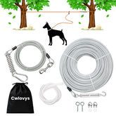 Cwlovys tirolina para perros 150 ft en patio, libertad controlada.