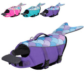Cyeollo chaleco sirena para perro, vista frontal, mejora visibilidad al nadar.