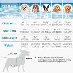 Cyeollo chaleco sirena para perro, vista lateral, diseño cómodo y aerodinámico.