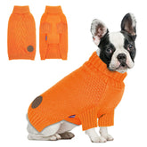 cyeollo sudadera para perros con cuello alto naranja, ideal para días fríos.