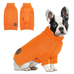 cyeollo sudadera para perros con cuello alto naranja, ideal para días fríos.