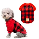 Cyeollo sudadera para perro con cuadros rojos, ideal para salidas frías
