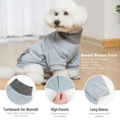 Sudadera cyeollo para perro XXL en azul marino, vista lateral, ajuste flexible para movilidad.