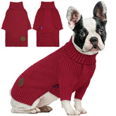 Suéter para perro cyeollo con cuello alto, abrigo cómodo para paseos invernales.