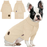 El suéter cyeollo para perro con cuello alto y manga larga brinda calidez suave.