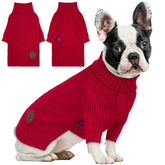 El suéter cyeollo para perro pequeño en rojo, ideal para paseos festivos.