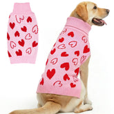 Suéter de cyeollo para perro con corazones, ideal para paseos fríos