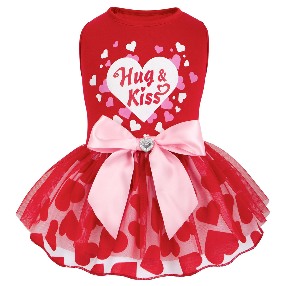 Vestido cyeollo para San Valentín con corazón y tul rojo, ideal para fiestas