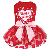 Vestido cyeollo para San Valentín con corazón y tul rojo, ideal para fiestas