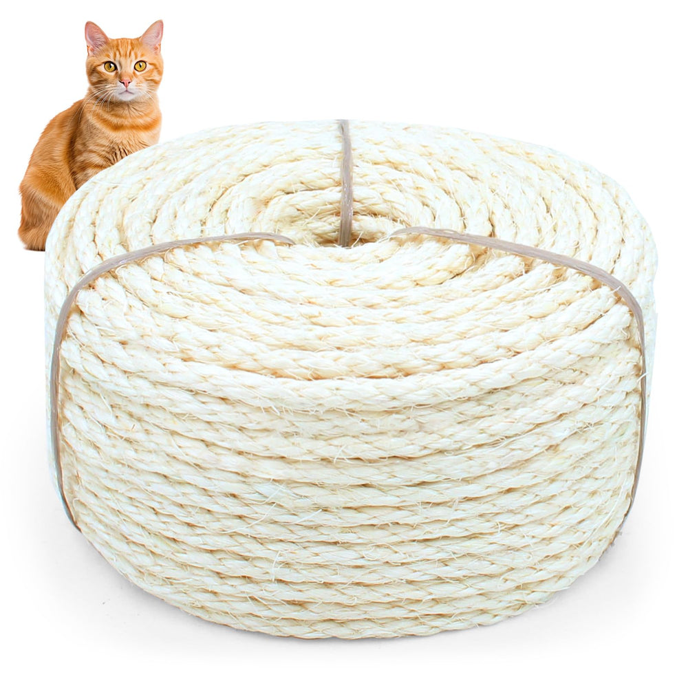 Cymuber cuerda sisal para rascador de gato, 6 mm, 20 m, repuesto práctico.