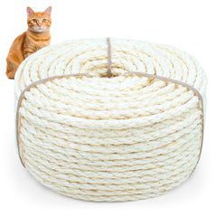 Cymuber cuerda sisal para rascador de gato, 6 mm, 20 m, repuesto práctico.