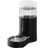 CZPET dispensador automático 8L negro, vista frontal para mascotas, suministro continuo.