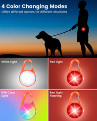 DAAMENT luz collar perro clip desmontable para fijación rápida en cualquier collar.