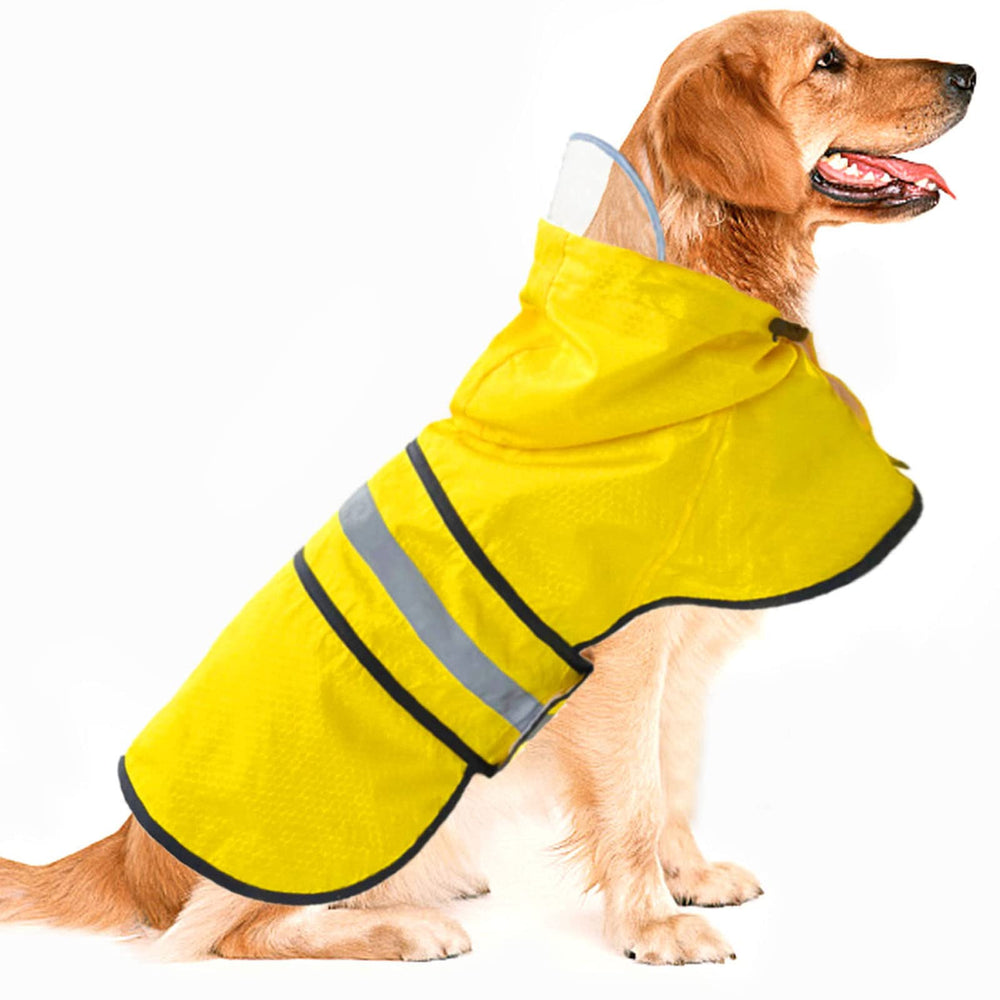 Capa de lluvia Dadanfly para perro con capucha amarilla, protección seca en paseos diarios
