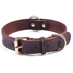DAIHAQIKO collar de cuero genuino, vista frontal, cómodo para paseos diarios