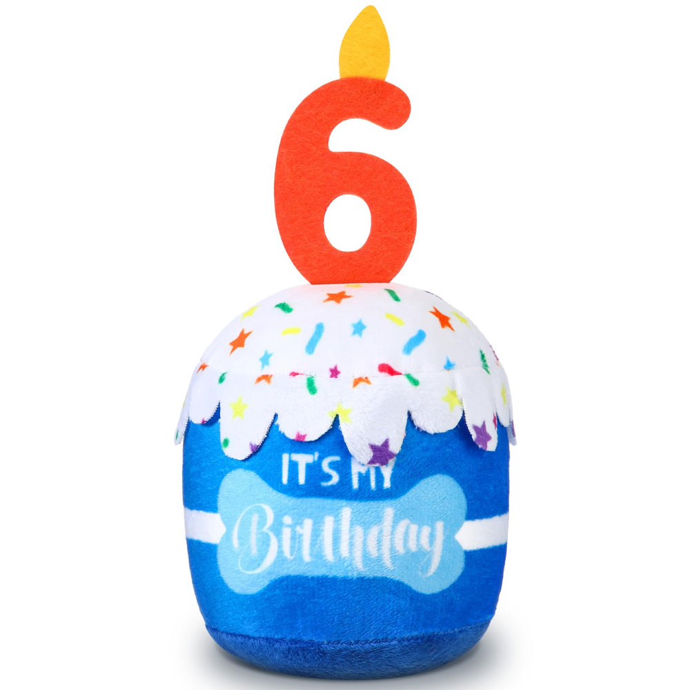 Dansydaisy juguete pastel de cumpleaños para perros azul, perfecto para fiestas y fotos