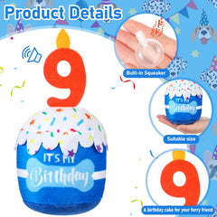 Dansydaisy juguete-peluche-perro-cumpleanos-azul-sonoro: entretenimiento suave para sesiones de juego.