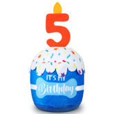Juguete Dansydaisy perro cumpleaños 5to, vista frontal, ideal para celebrar su quinto año.