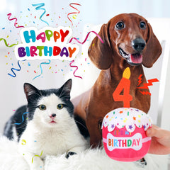 Dansydaisy pastel de cumpleaños para perro rosa, textura suave y duradera