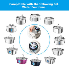 Daoxuan filtro para fuente de mascotas de acero inoxidable, agua purificada para beber.