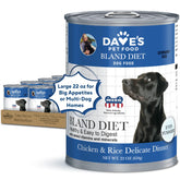 Dave's Pet Food dieta blanda pollo-arroz, empaque económico para perros grandes