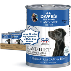 Dave's Pet Food dieta blanda pollo-arroz, empaque económico para perros grandes