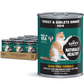 Dave's Pet Food Gato Pavo y Menudillos Pate: lata de 12,5 oz lista para servir.