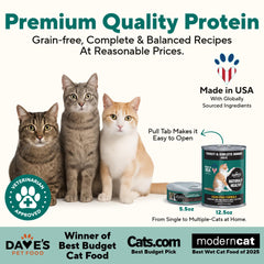 Dave's Pet Food Gato Pavo y Menudillos Pate sin granos, opción conveniente.