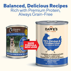 Dave's Pet Food: lata sin grano, opción para dietas sensibles.