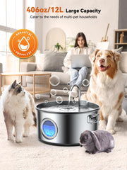 DCIOGAT bebedero de acero inoxidable 304, duradero y seguro para mascotas.