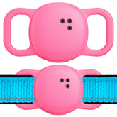 DDJ Life360 Sticker en funda de silicona neón rosa para collar, evita pérdidas.