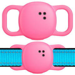 DDJ Life360 Sticker en funda de silicona neón rosa para collar, evita pérdidas.