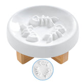 DDMOMMY comedero cerámico para gatos y perros con soporte elevado, favorece comer despacio.