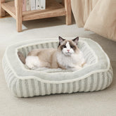 Cama DEBANG HOME para perro extra pequeño, vista frontal suave y acogedora