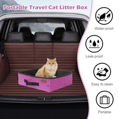 Deblue caja arena plegable para viajes con gato, ahorro de espacio.