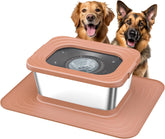 Decflow tazón de agua para perro 10L, acero inoxidable rosa, gran capacidad.