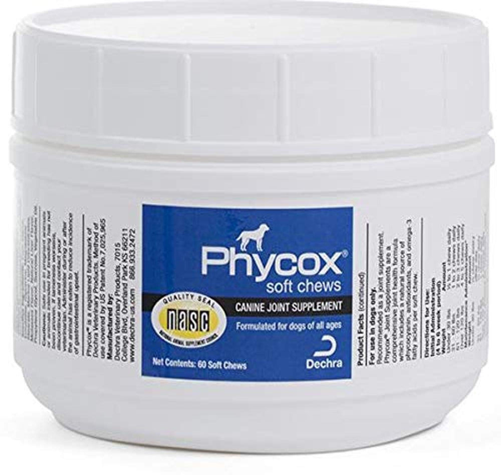 Dechra Phycox masticables suaves para perros, bolsa de 60 unidades, apoyo a la movilidad.