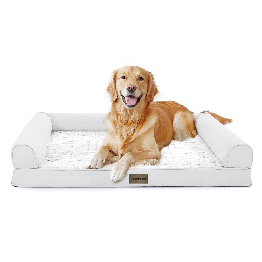 Deconovo cama para perro con cojín en forma C y apoyo para la cabeza