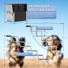DeerGym rampa para perro grande en coche SUV, soporte seguro hasta 230 libras.