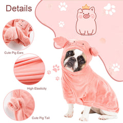 DELIFUR disfraz para perro con orejas y cola de cerdito rosa, perfecto para fotos