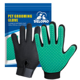 DELOMO guantes deshedding frente, eliminan pelo suave en mascotas