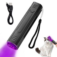 Denlydom lámpara UV Wood 365nm en tamaño compacto para inspección de mascotas.
