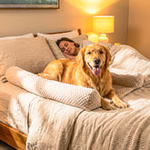 DenMate: cama para perro con refuerzos laterales de algodón para abrazar con comodidad.