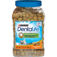 Golosinas dentales Dentalife para gatos sabor pollo, envase 13.5 oz, fomenta limpieza dental diaria