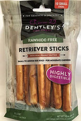 Detalle de Dentley Palitos Retriever mantequilla de maní, sabor irresistible y masticación prolongada.