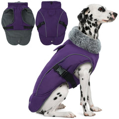 DENTRUN abrigo de invierno para perro con banda reflectante en la espalda para mayor visibilidad.