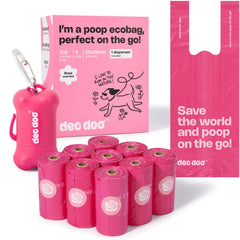 Deo Doo bolsas para excrementos con asas, resistentes y fáciles de atar para paseos.